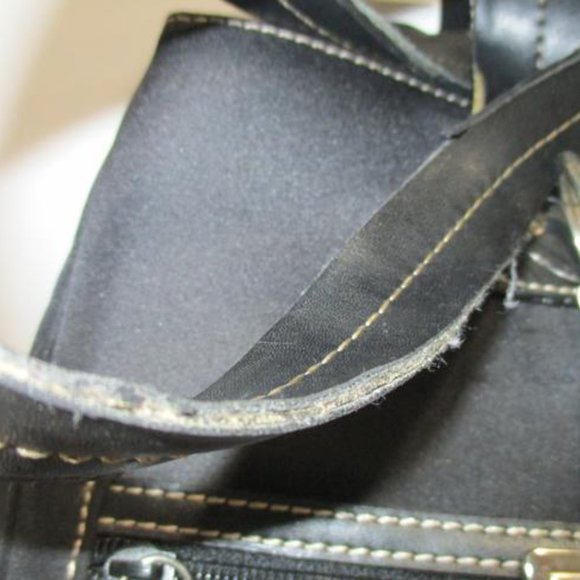 *Nine West Black Canvas Roomy Signature Charm Tote - Picture 8 of 11